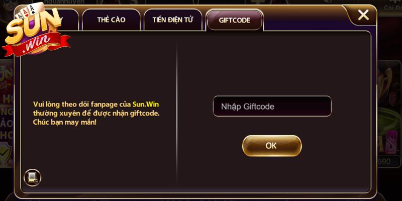 Nạp Tiền Sunwin Quy Trình Nhanh Chóng Hiệu Quả Nhất 2026 2 Nhận quà giá trị từ mã Giftcode, ưu đãi hấp dẫn