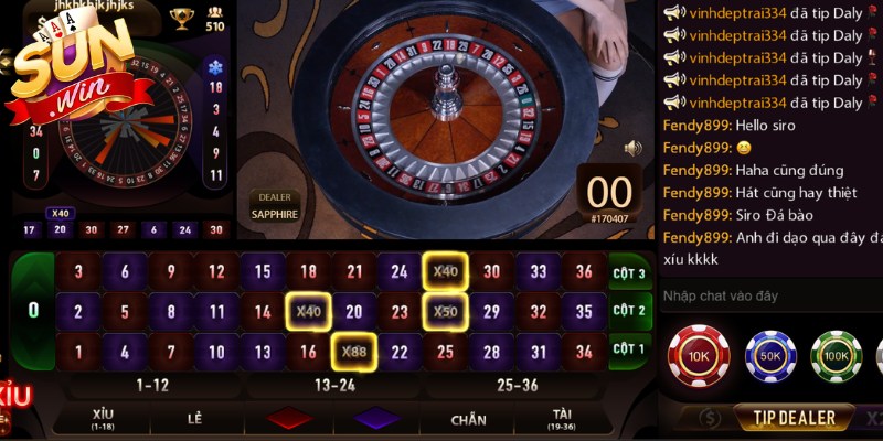 Đặt cược kiếm lời với đa dạng hình thức tại Roulette Sunwin